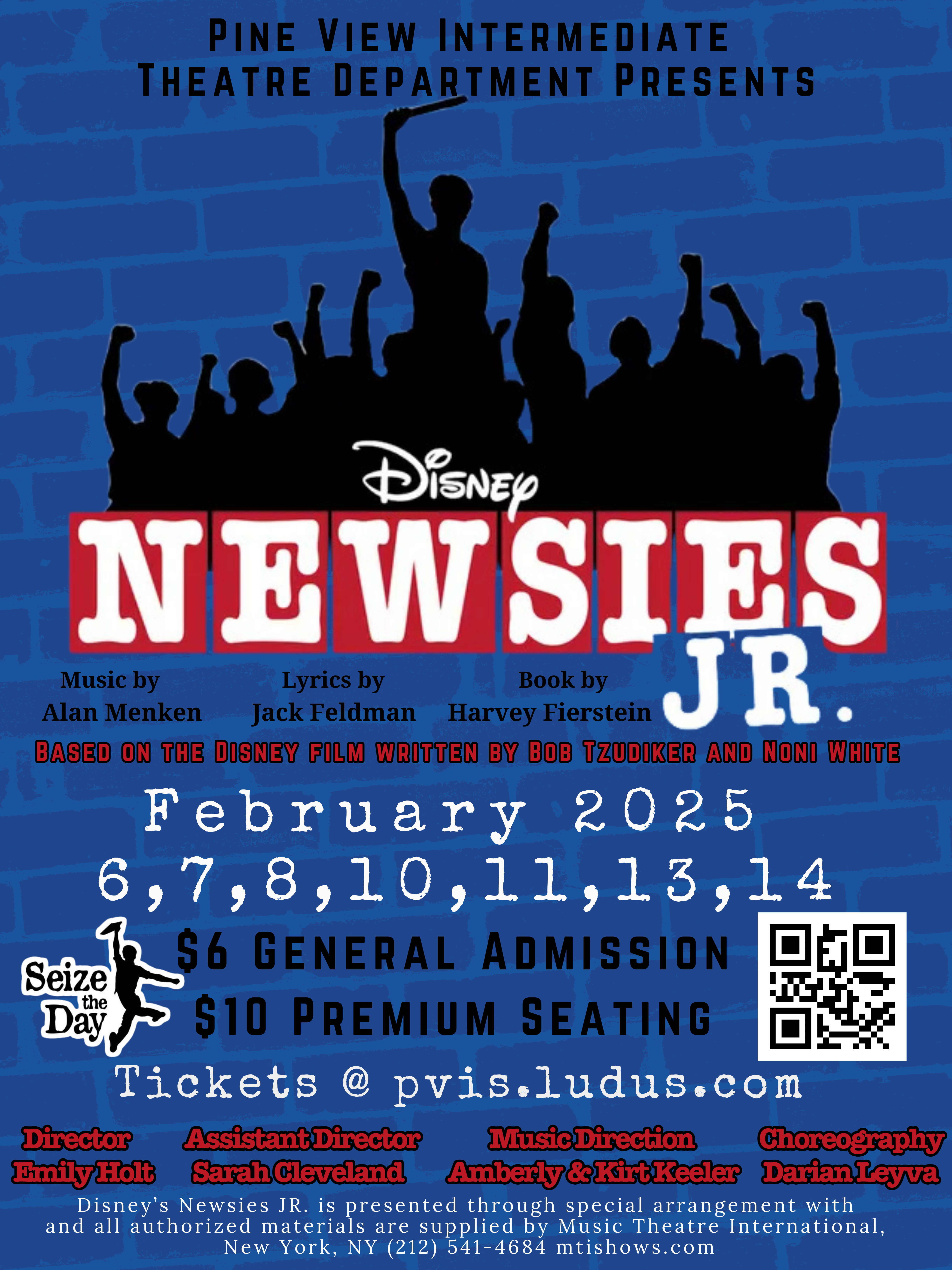 Disney Newsies Jr. Feb. 6 7 7 10 11 13 14